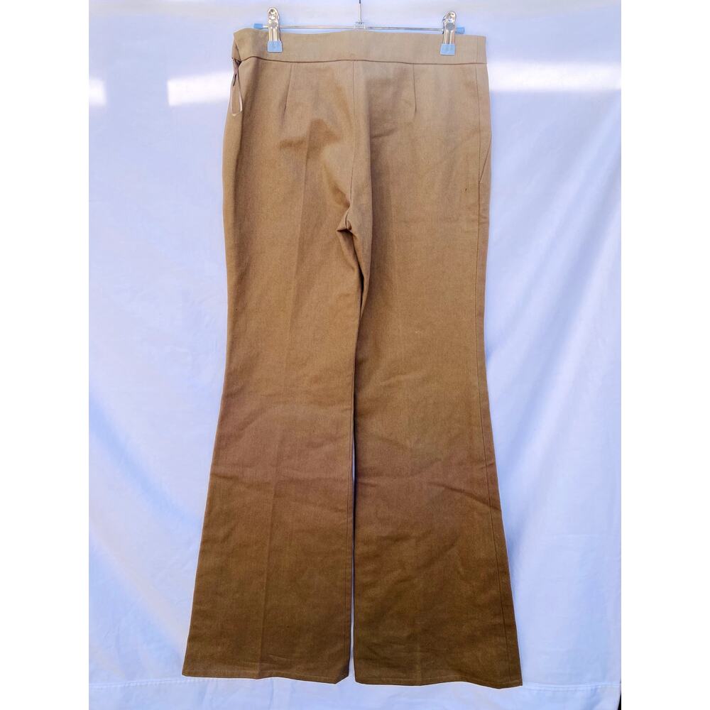 Chloe Tan Flare Suede Lace Up Bell Bottom Pants - Picture 5 of 6